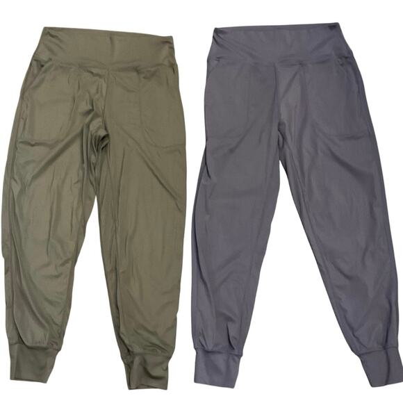 Gradual Joggers Set of 2 Performance Wear Loungewear Gray and Green Size M - Picture 2 of 7